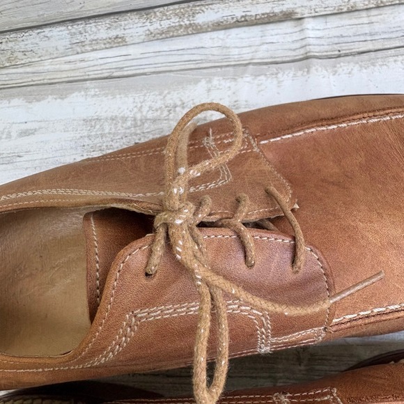 Martin Dingman Earnest Leather Saddle Oxford Mocc Toe Boucher 10 Tan Preppy